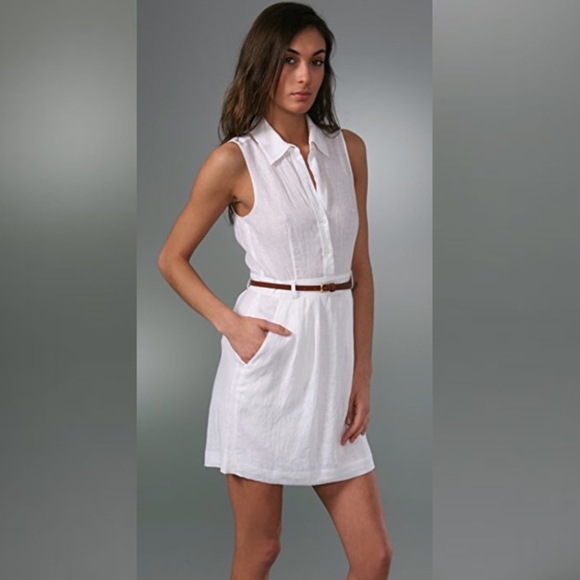 light pink linen dress